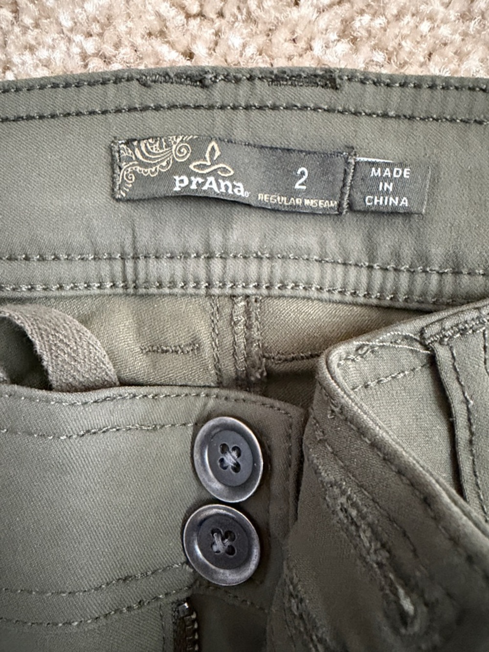 Prana Hallie Wicking Pants Women’s Like New Cargo Green - Picture 2 of 11